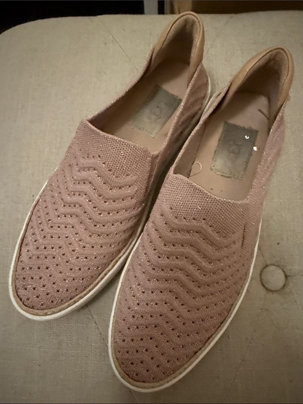 UGG Women’s Slip-On Knit Loafers in Dusty Pink